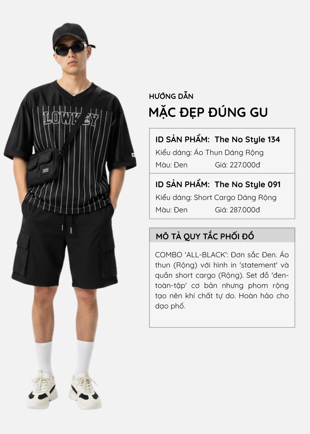 Áo Thun Jersey Thoáng Mát The No Style 134 Đen