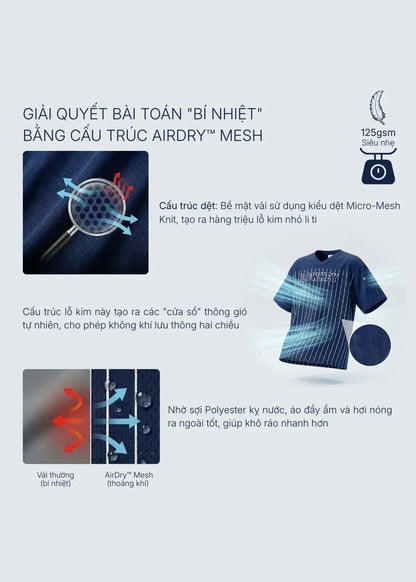 Áo Thun Phối Lưới Thoát Mồ Hôi Nhanh AirDry™ In Chữ "LOWKEY" The No Style 134 Màu Trắng Dáng Rộng Rãi F4
