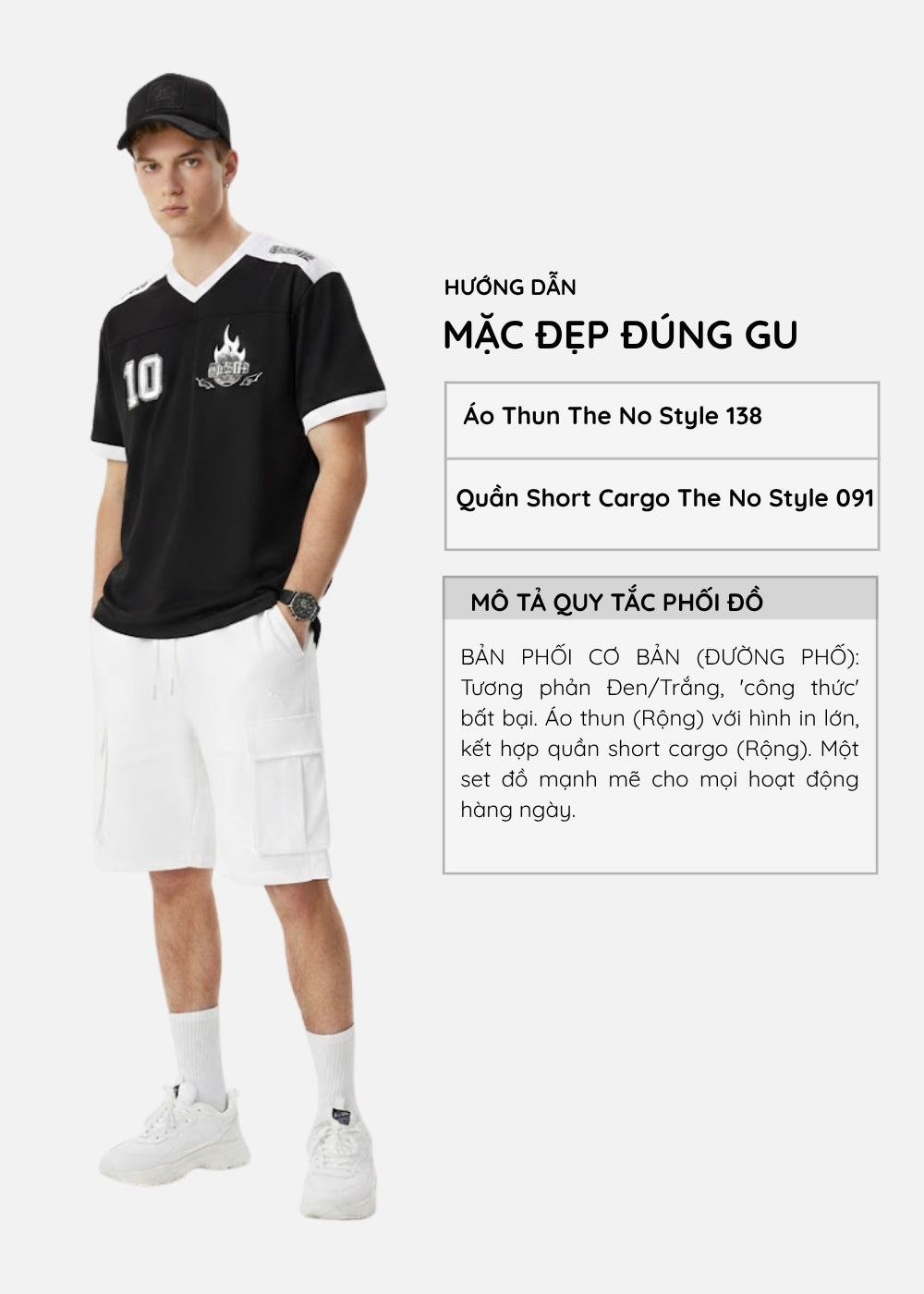 Áo Thun Dáng Hộp Che Khuyết Điểm AirDry™ Vải Dệt Lưới Mặc Nhẹ Tênh The No Style 138 Màu Đen Dáng Rộng Rãi F4