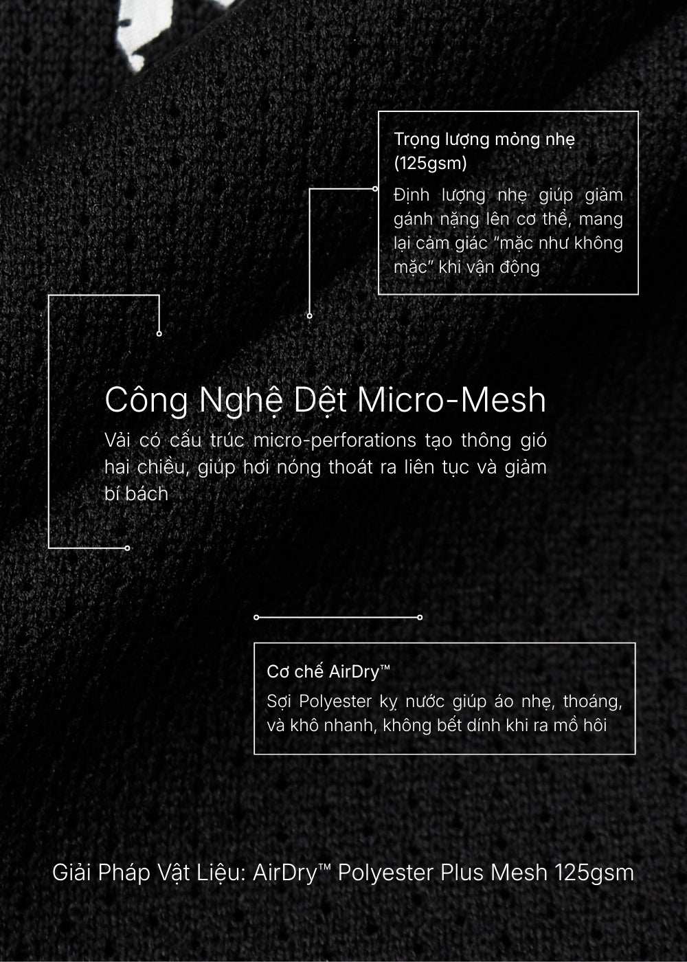 Áo Thun Dáng Hộp Che Khuyết Điểm AirDry™ Vải Dệt Lưới Mặc Nhẹ Tênh The No Style 138 Màu Đen Dáng Rộng Rãi F4
