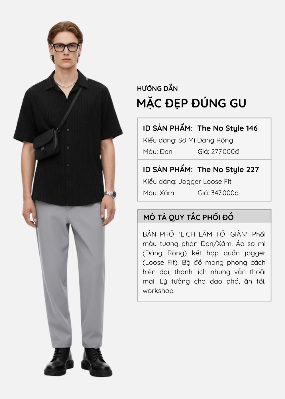 Áo Sơ Mi Họa Tiết Nổi Thoáng Mát The No Style 146 Đen