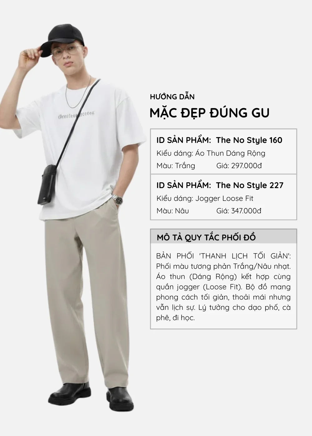 Áo Thun Cổ Tròn Tay Ngắn FlexFit™ Co Giãn Graphic The No Style 160 Trắng