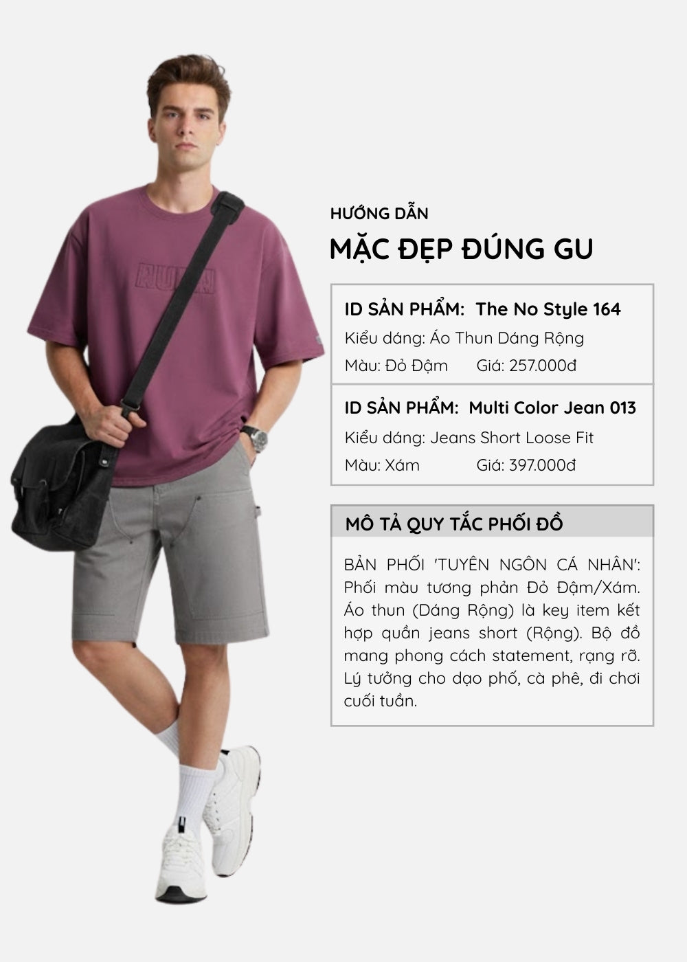 Áo Thun Aura Cotton Mềm Mại The No Style 164 Đỏ Đậm