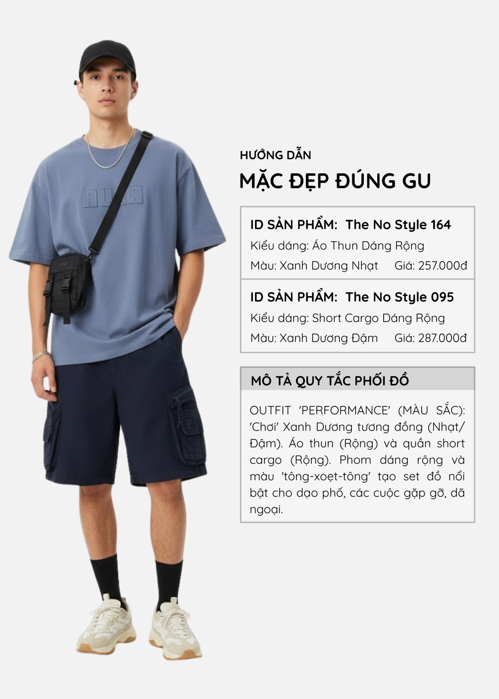 Áo Thun Aura Cotton Mềm Mại The No Style 164 Xanh Dương Nhạt