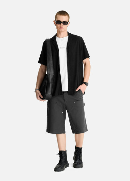 Áo Sơ Mi Cuban Họa Tiết Nổi Thoáng Mát The No Style 184 Đen