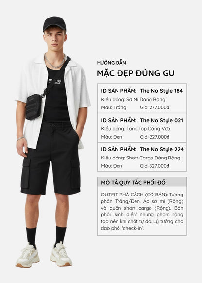 Áo Sơ Mi Cuban Họa Tiết Nổi Thoáng Mát The No Style 184 Trắng