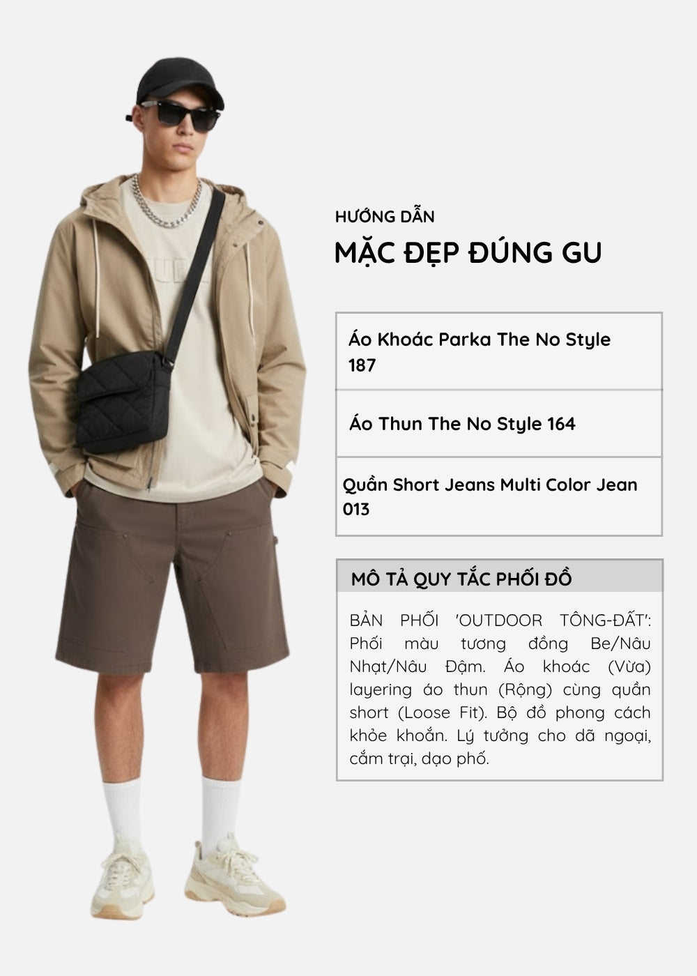 Áo Khoác Parka Chống Nắng Vải DurableTex™ Chắc Chắn Mặc Bền The No Style 187 Màu Nâu Nhạt Dáng Ôm Vừa F2
