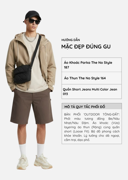 Áo Khoác Parka Chống Nắng Vải DurableTex™ Chắc Chắn Mặc Bền The No Style 187 Màu Nâu Nhạt Dáng Ôm Vừa F2