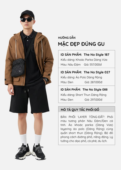 Áo Khoác Kaki Co Giãn Chống Nắng The No Style 187 Nâu Đậm
