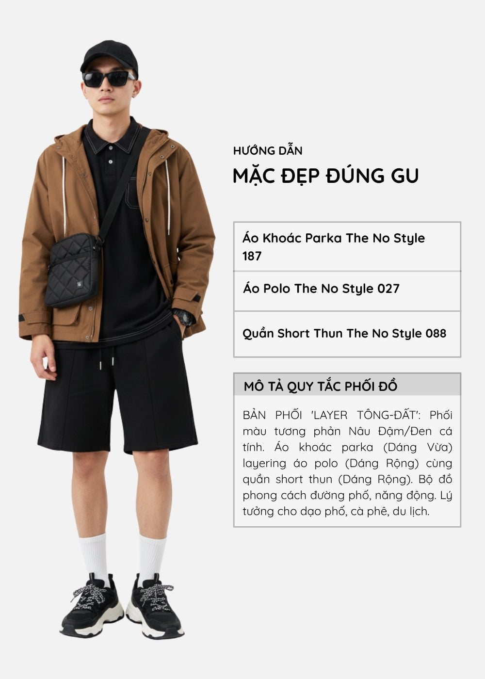 Áo Khoác Parka Chống Nắng Vải DurableTex™ Chắc Chắn Mặc Bền The No Style 187 Màu Nâu Đậm Dáng Ôm Vừa F2