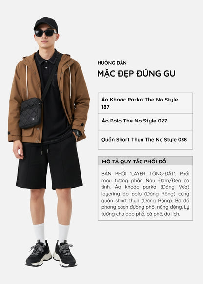 Áo Khoác Parka Chống Nắng Vải DurableTex™ Chắc Chắn Mặc Bền The No Style 187 Màu Nâu Đậm Dáng Ôm Vừa F2