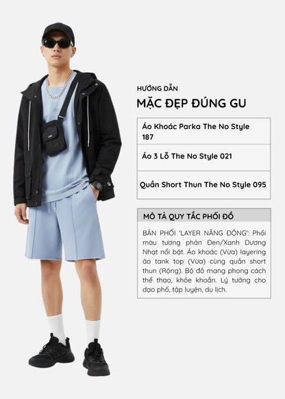 Áo Khoác Parka Chống Nắng Vải DurableTex™ Chắc Chắn Mặc Bền The No Style 187 Màu Đen Dáng Ôm Vừa F2