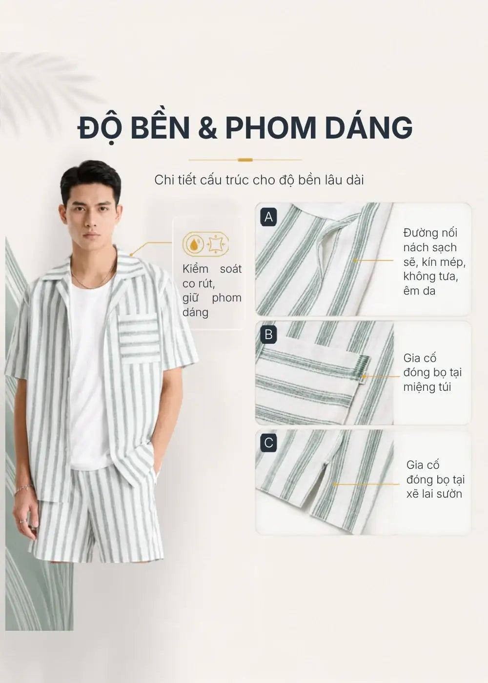 Áo Sơ Mi Tay Ngắn AirDry™ Họa Tiết Sọc Mịn Mướt Nhẹ Mát The No Style 203 Màu Trắng Xanh Dương Dáng Vừa Vặn F3