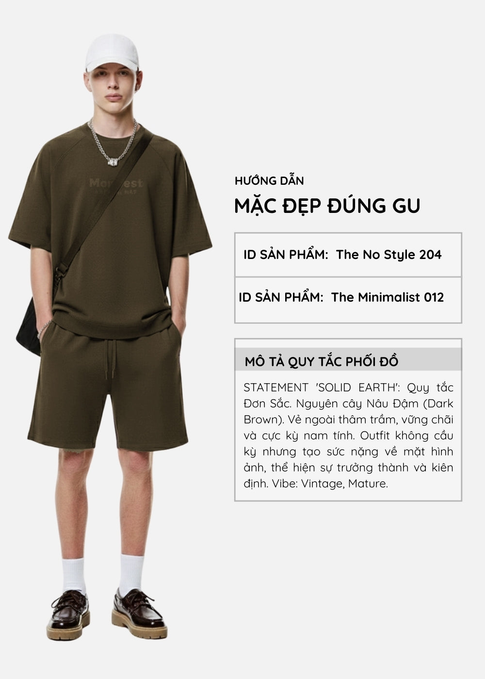 Áo Thun Boxy Raglan Hack Dáng CloudTouch™ In Nổi 3D The No Style 204 Nâu Đậm