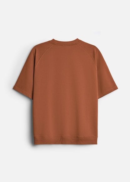 Áo Thun Boxy Raglan Hack Dáng CloudTouch™ In Nổi 3D The No Style 204 Cam Đậm