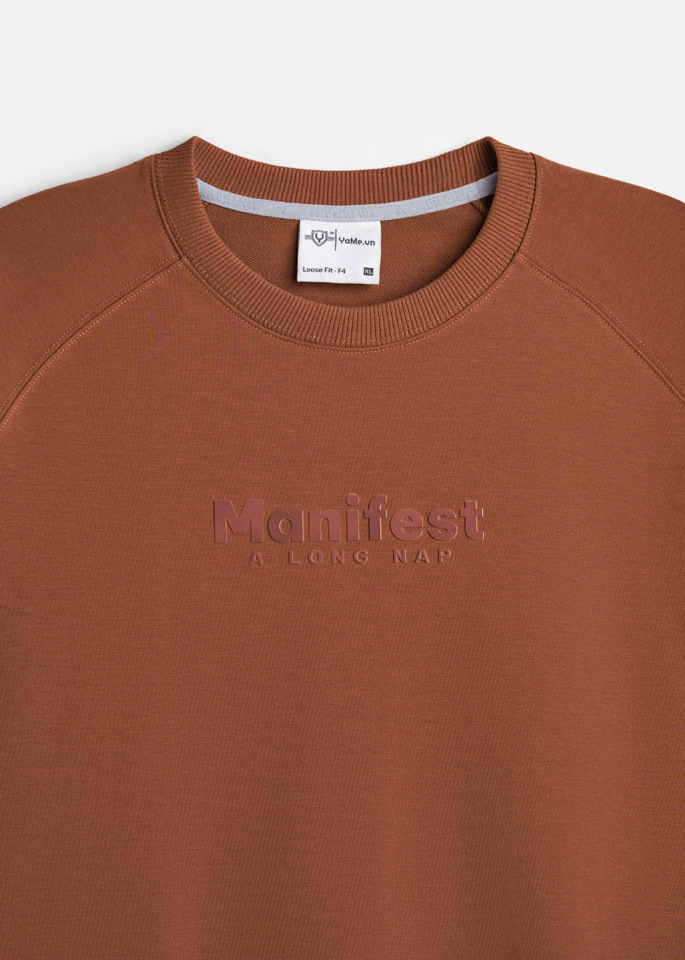 Áo Thun Boxy Raglan Hack Dáng CloudTouch™ In Nổi 3D The No Style 204 Cam Đậm