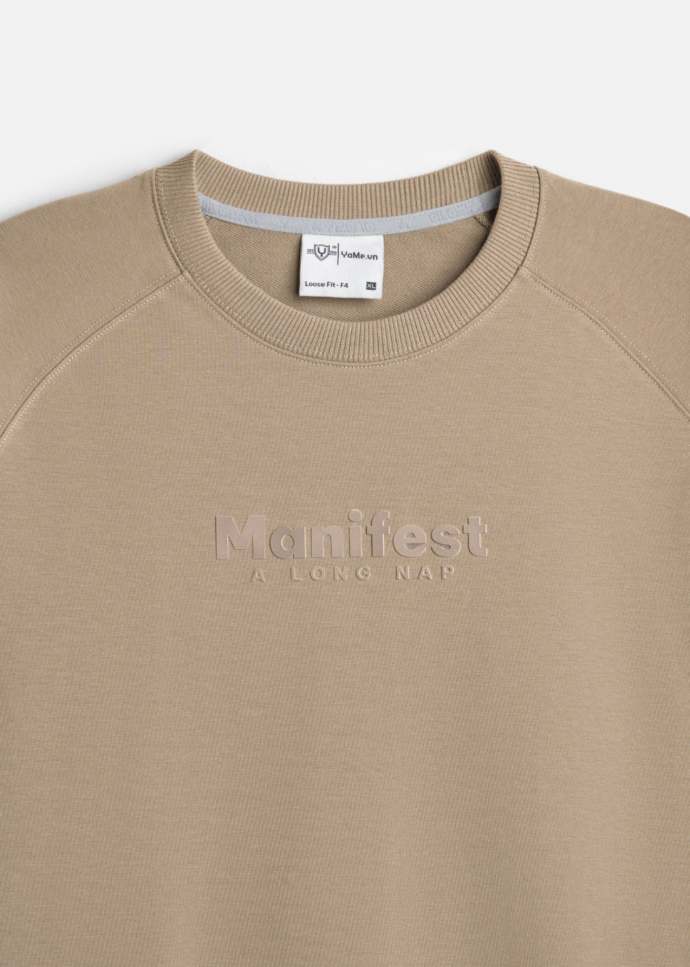 Áo Thun Boxy Raglan Hack Dáng CloudTouch™ In Nổi 3D The No Style 204 Nâu