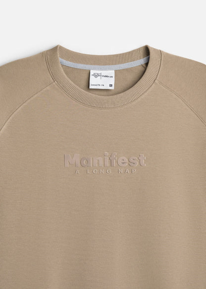 Áo Thun Boxy Raglan Hack Dáng CloudTouch™ In Nổi 3D The No Style 204 Nâu