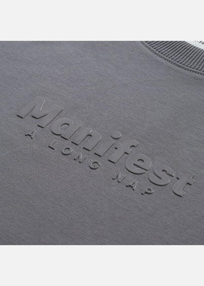 Áo Thun Boxy Raglan Hack Dáng CloudTouch™ In Nổi 3D The No Style 204 Xám