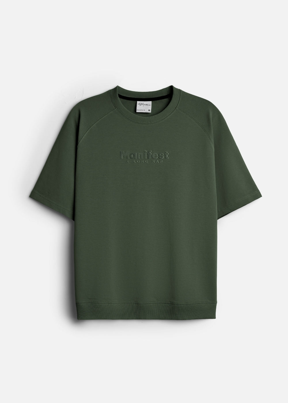 Áo Thun Boxy Raglan Hack Dáng CloudTouch™ In Nổi 3D The No Style 204 Xanh Lá Đậm