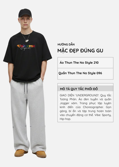 Quần Thun Bo Ống CloudTouch™ Co Giãn, Điều Chỉnh Được Độ Rộng Ống The No Style 096 Màu Xám Dáng Rộng Rãi F4