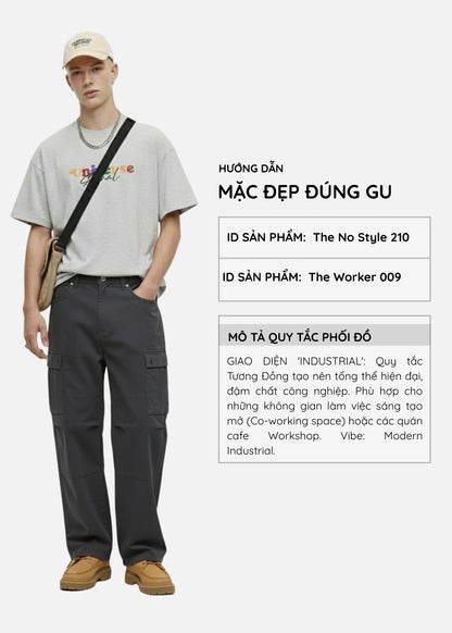 Áo Thun FlexFit™In Puff 3D Nổi "Universe" The No Style 210 Xám Nhạt