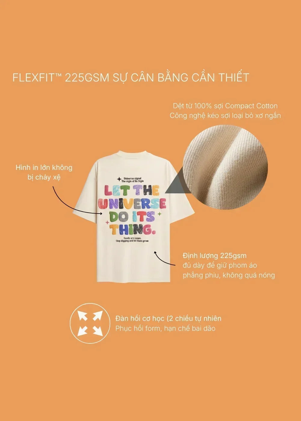 Áo Thun FlexFit™In Puff 3D Nổi "Universe" The No Style 210 Xám Đậm