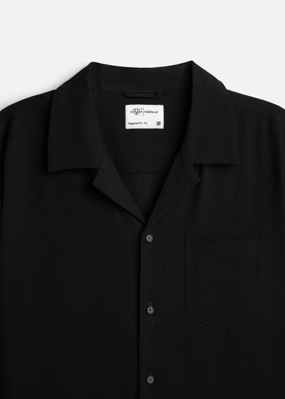 Áo Sơ Mi Tay Ngắn AirDry™ Hiệu Ứng Linen Mềm Mịn Giải Nhiệt The No Style 216 Đen