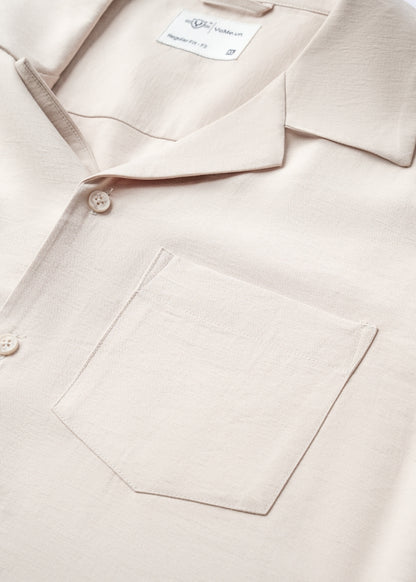 Áo Sơ Mi Tay Ngắn AirDry™ Hiệu Ứng Linen Mềm Mịn Giải Nhiệt The No Style 216 Nâu Nhạt