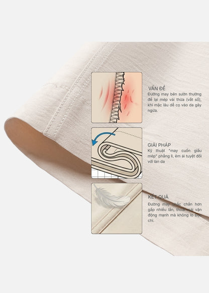 Áo Sơ Mi Tay Ngắn AirDry™ Hiệu Ứng Linen Mềm Mịn Giải Nhiệt The No Style 216 Đen