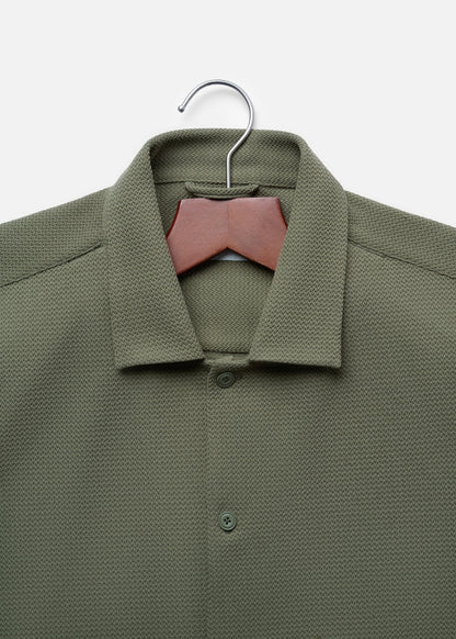 Áo Sơ Mi Tay Ngắn AirDry™ Siêu Thoáng The No Style 217 Xanh Lá Đậm