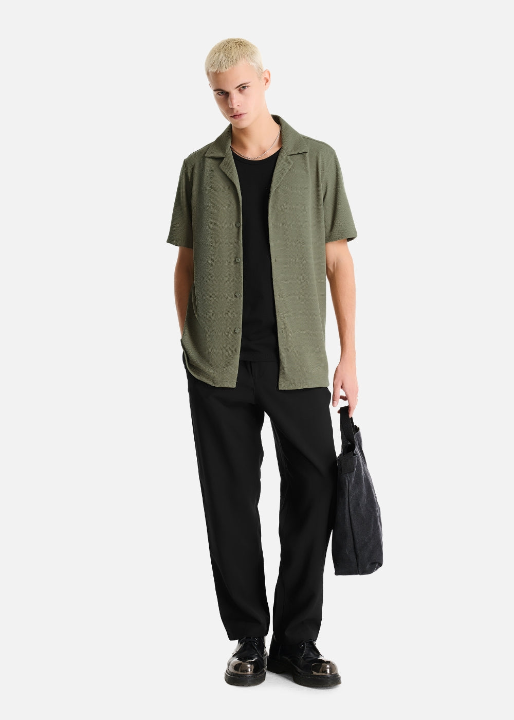 Áo Sơ Mi Tay Ngắn AirDry™ Siêu Thoáng The No Style 217 Xanh Lá Đậm