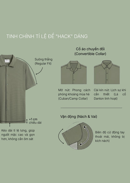 Áo Sơ Mi Tay Ngắn AirDry™ Siêu Thoáng The No Style 217 Be