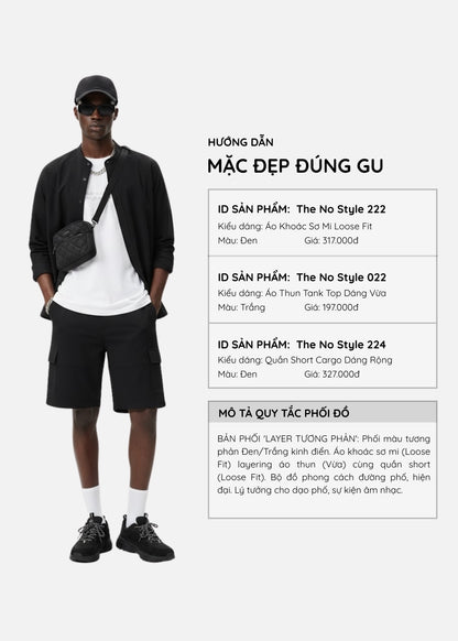 Áo Sơ Mi Khoác Thoáng Khí Ngăn Mùi The No Style 222 Đen
