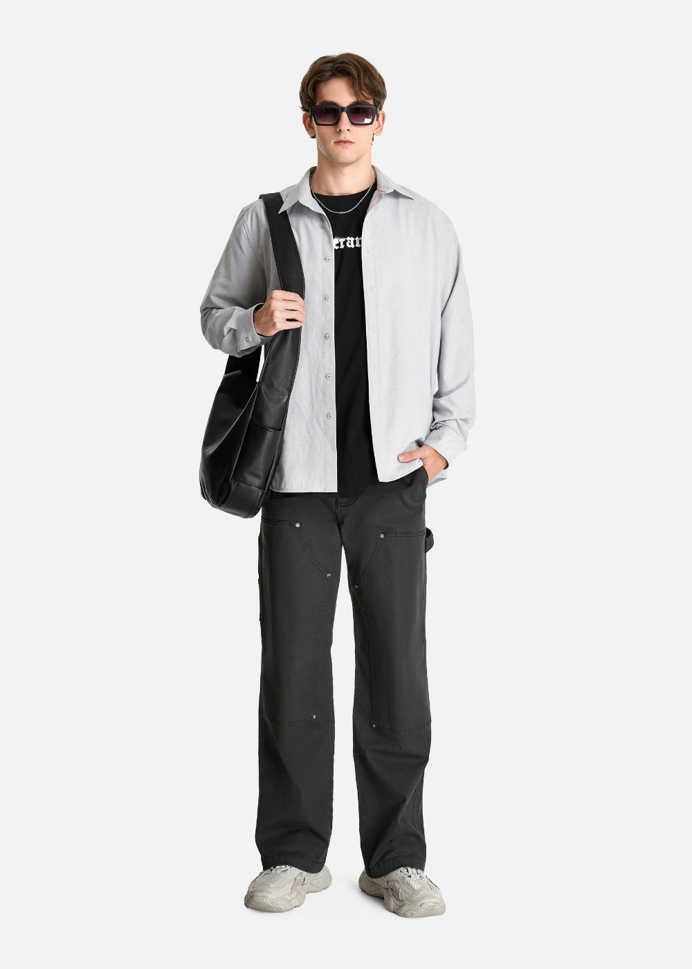 Áo Sơ Mi Khoác OXFORD Thoáng Khí Ít Nhăn The No Style 223 Xám Nhạt