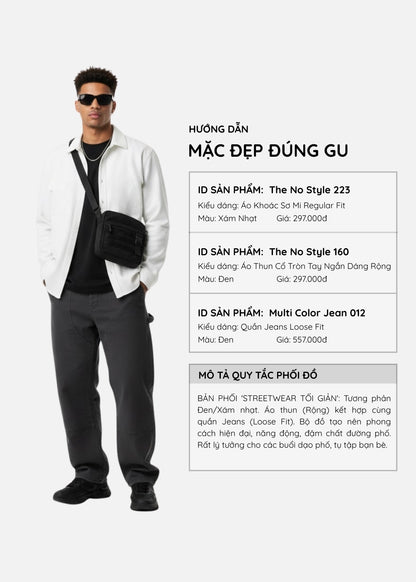 Áo Sơ Mi Khoác OXFORD Thoáng Khí Ít Nhăn The No Style 223 Xám Nhạt