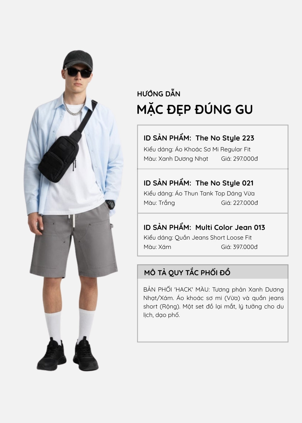 Quần Jean Short Loose Fit Nhiều Túi Multi Color Jean 013 Xám