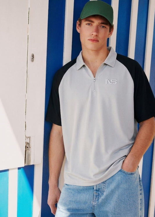 Áo Polo ColorLock™ Giữ Màu Tốt, Mặc Thoáng Vai Raglan Dễ Cử Động The No Style 225 Màu Xám Đen Dáng Vừa Vặn F3