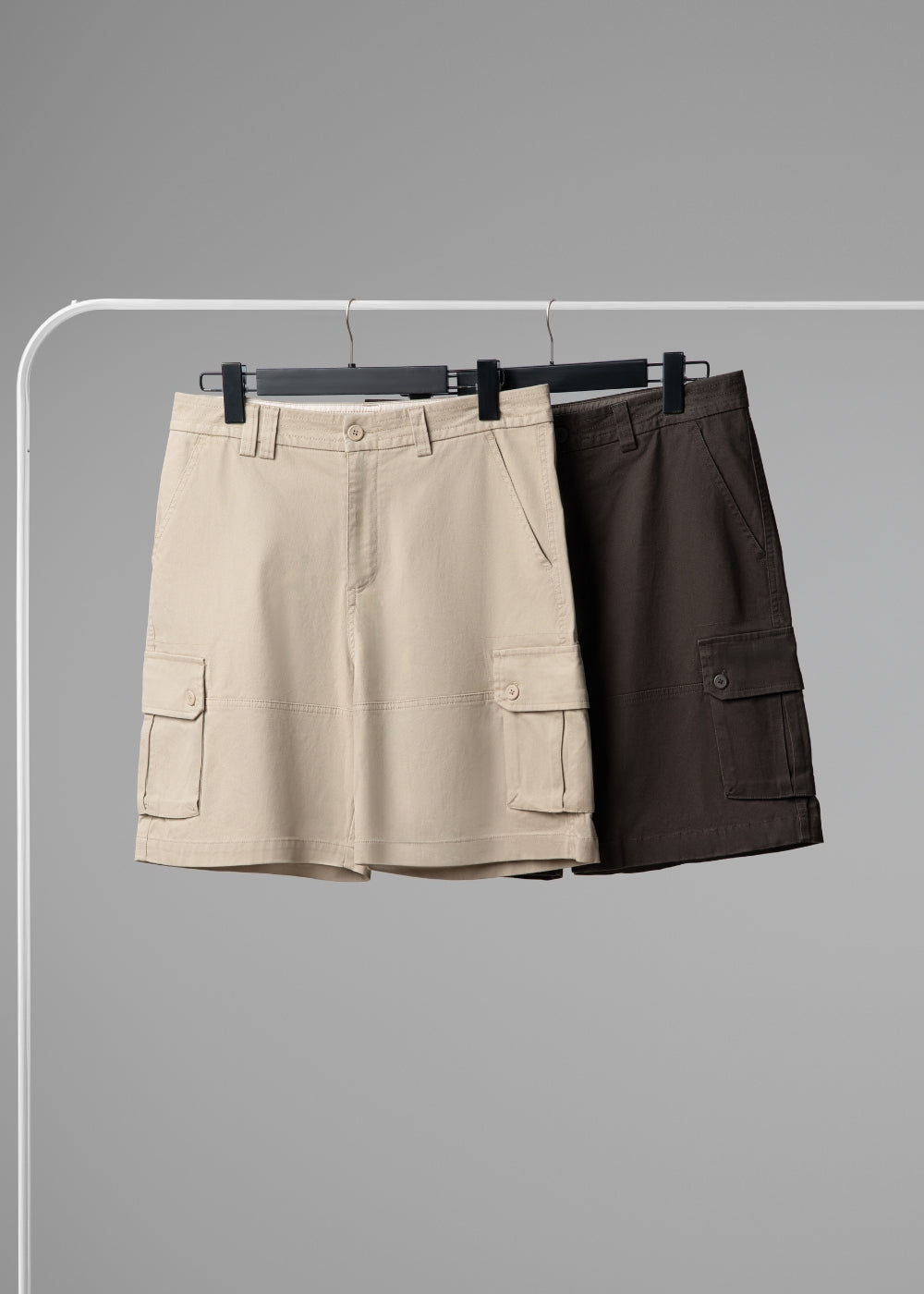 Quần Short Cargo Kaki Bền Co Giãn The No Style 226 Nâu Nhạt