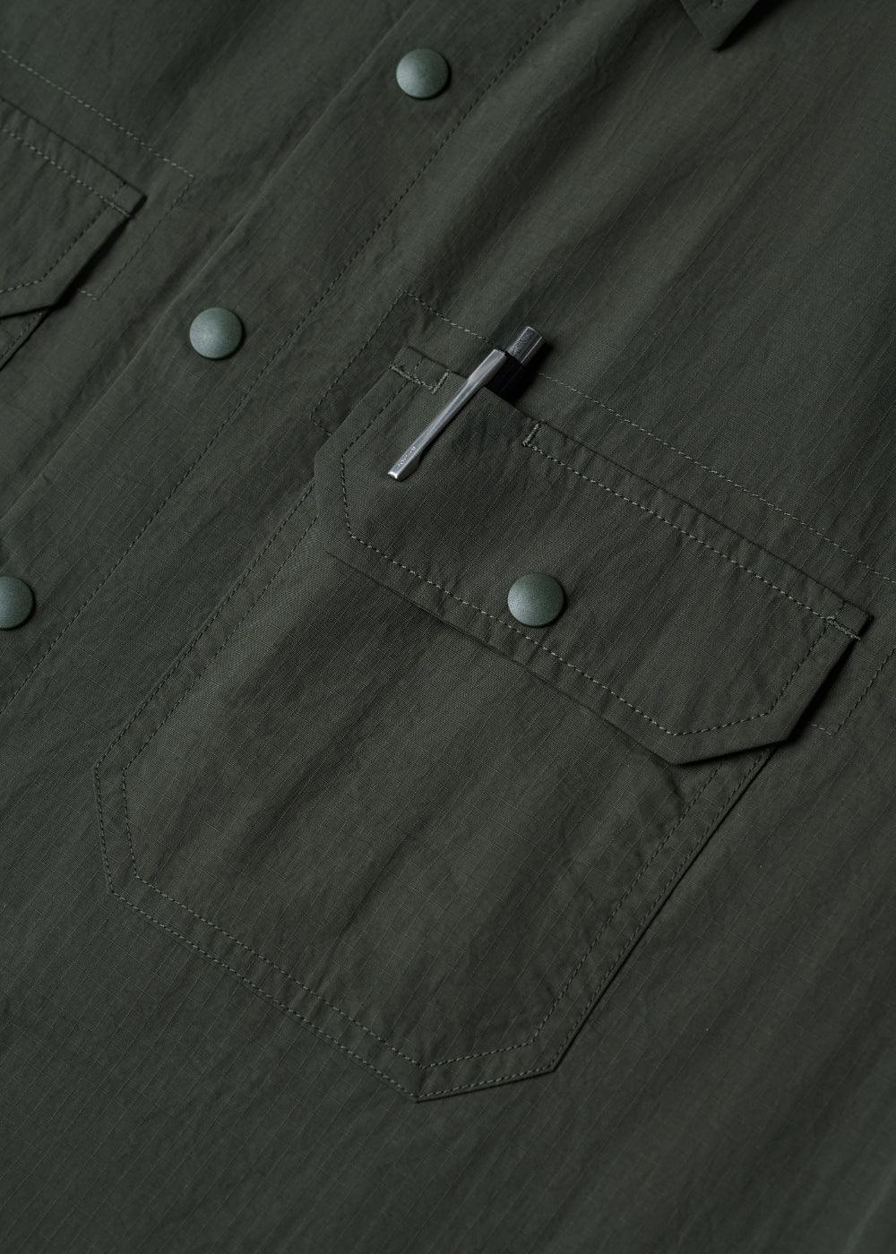 Áo Sơ Mi Khoác RainShield™ Vải Ripstop Bền Trượt Nước The No Style 228 Xanh Lá Đậm