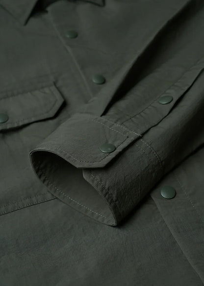 Áo Sơ Mi Khoác RainShield™ Vải Ripstop Bền Trượt Nước The No Style 228 Xanh Lá Đậm