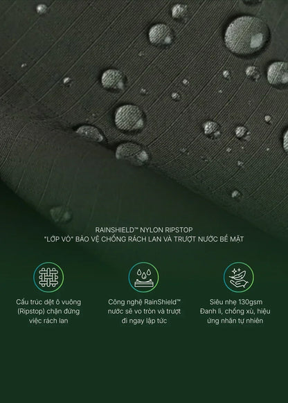 Áo Sơ Mi Khoác RainShield™ Vải Ripstop Bền Trượt Nước The No Style 228 Xám Đậm