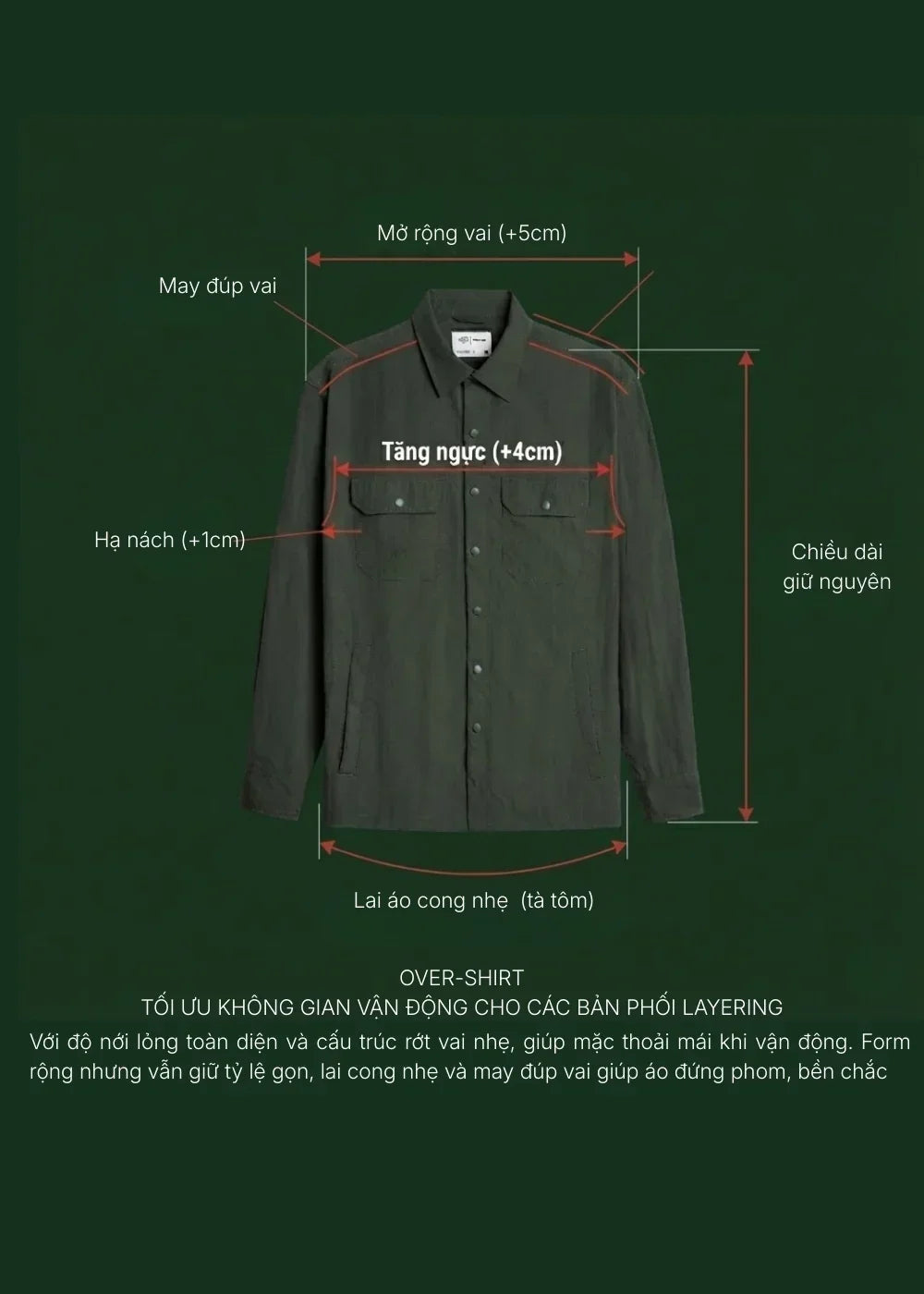 Áo Sơ Mi Khoác RainShield™ Vải Ripstop Bền Trượt Nước The No Style 228 Xám Đậm