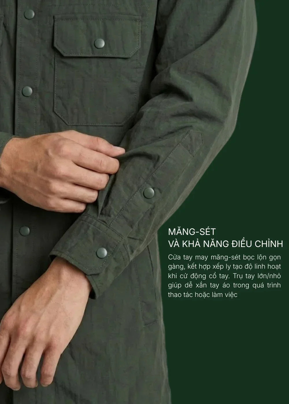 Áo Sơ Mi Khoác RainShield™ Vải Ripstop Bền Trượt Nước The No Style 228 Xám Đậm