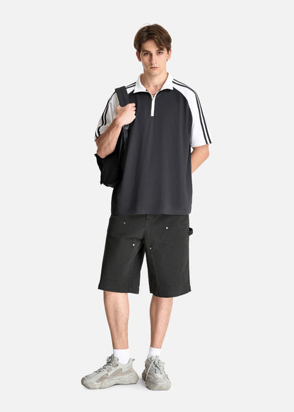 Áo Polo Raglan Mát Mềm Mại The No Style 240 Xám Trắng