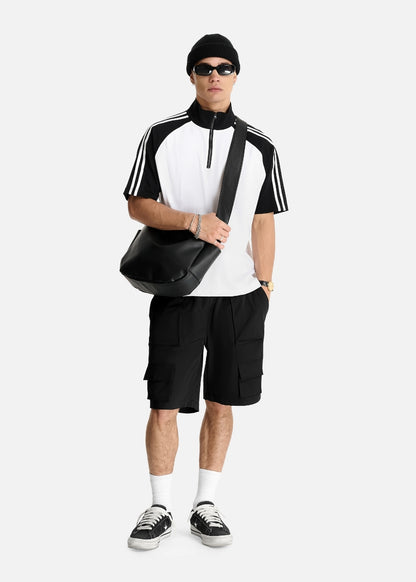 Áo Polo Raglan Mát Mềm Mại The No Style 240 Trắng Đen