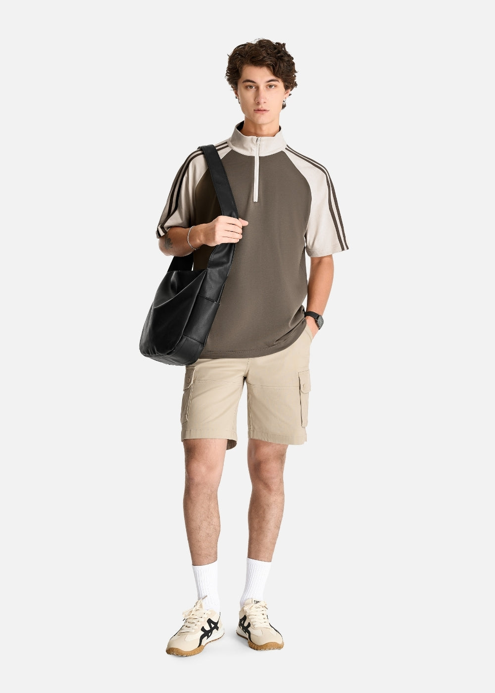 Áo Polo Raglan Mát Mềm Mại The No Style 240 Nâu Xám