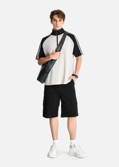 Áo Polo Raglan Mát Mềm Mại The No Style 240 Xám Đen