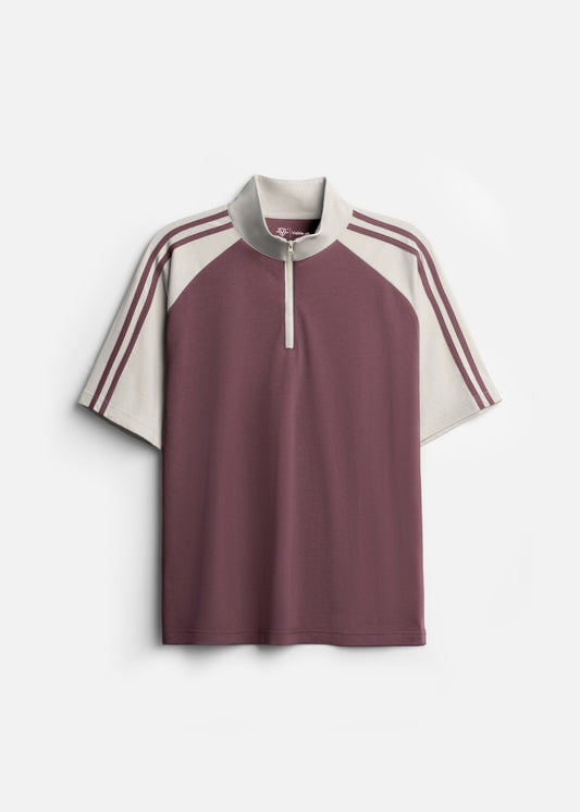 Áo Polo Raglan Mát Mềm Mại The No Style 240 Đỏ Xám