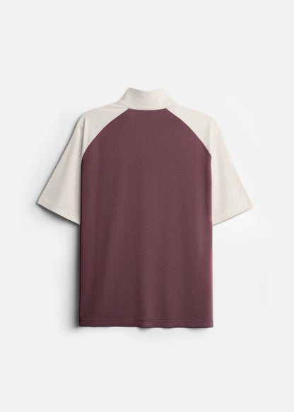 Áo Polo Raglan Mát Mềm Mại The No Style 240 Đỏ Xám